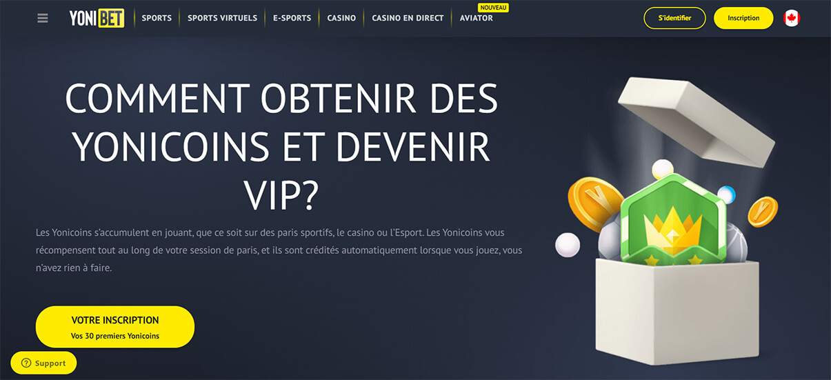 image de présentation récompenses du casino Yonibet en France