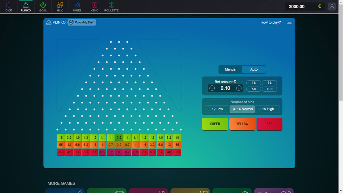 Très populaire, Plinko offre la possibilité aux joueurs de casino en ligne de remporter de grosses sommes. De plus, les joueurs peuvent bénéficier d'un bonus de 500€ pour jouer gratuitement à Plinko. Très populaire, Plinko offre la possibilité aux joueurs de casino en ligne de remporter de grosses sommes. De plus, les joueurs peuvent bénéficier d'un bonus de 500€ pour jouer gratuitement à Plinko.