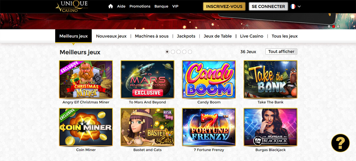 image de présentation jeux du casino unique casino en France