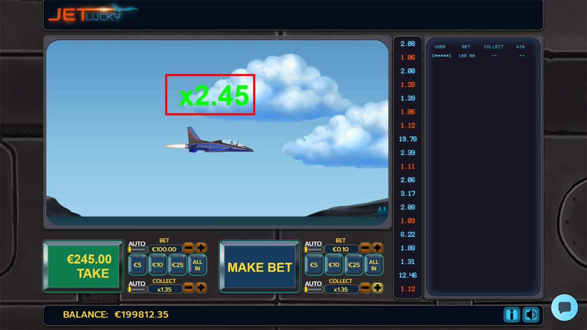 image de présentation multiplicateur du mini jeux jet lucky