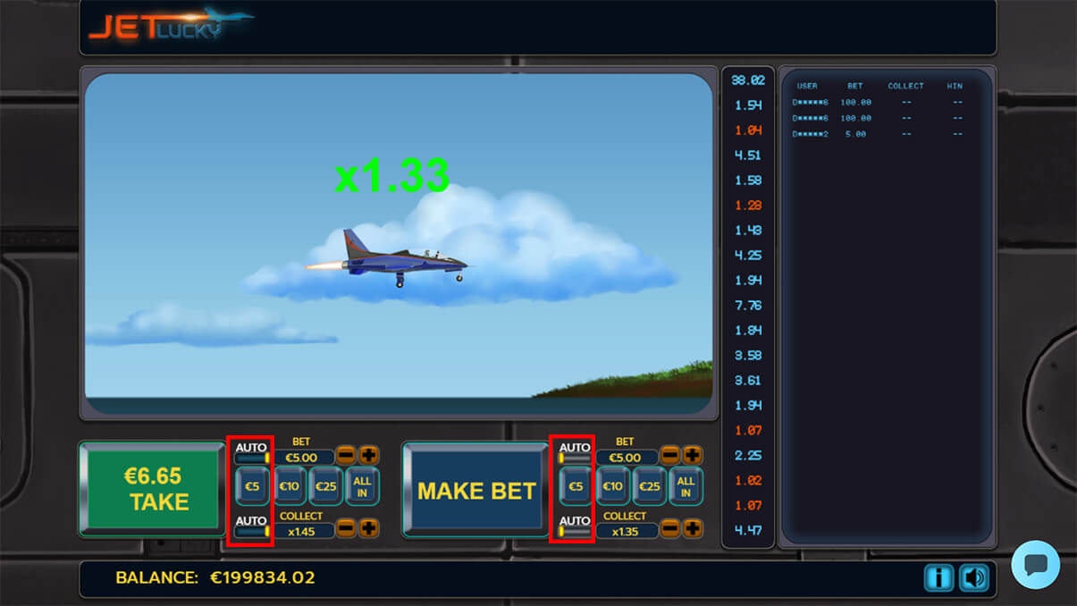 image de présentation jeu auto du mini jeux jet lucky