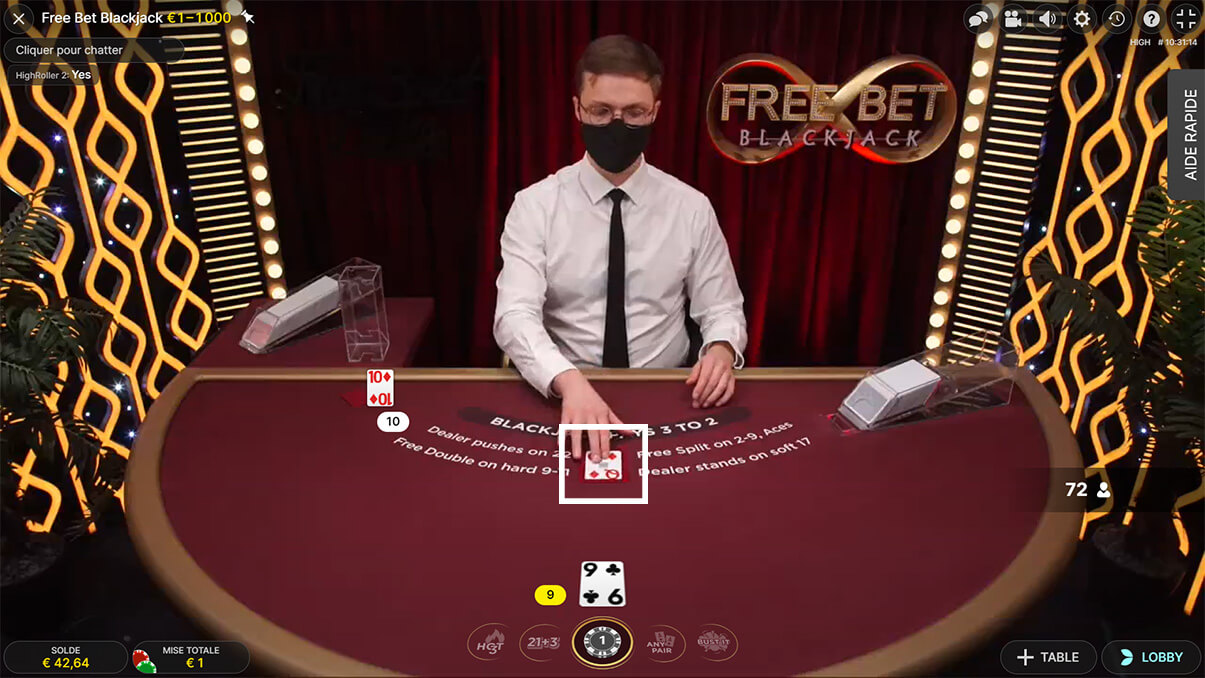 image de présentation deroulement du jeu blackjack live