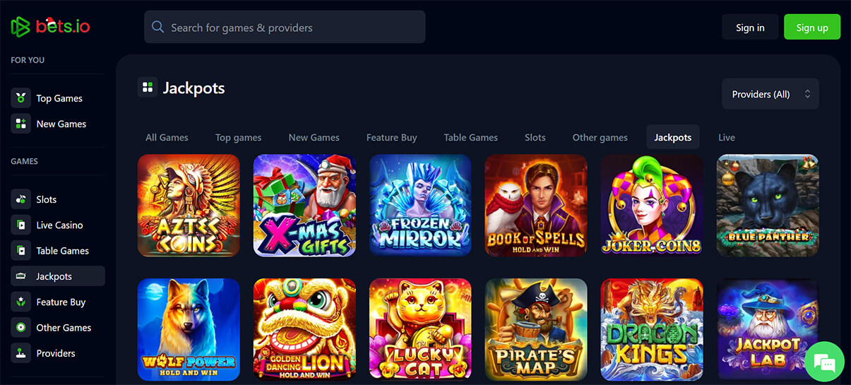 image de présentation jackpot casino en ligne bets.io