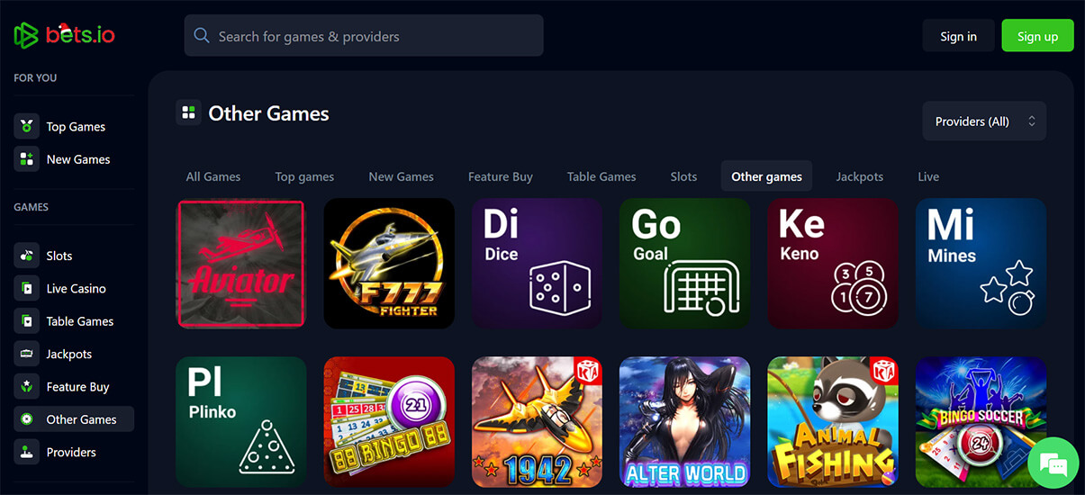 image de présentation mini jeu casino en ligne bets.io