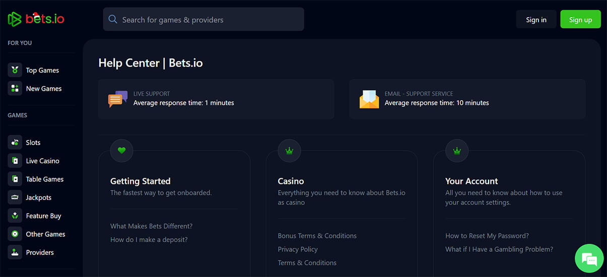 image de présentation support casino en ligne bets.io