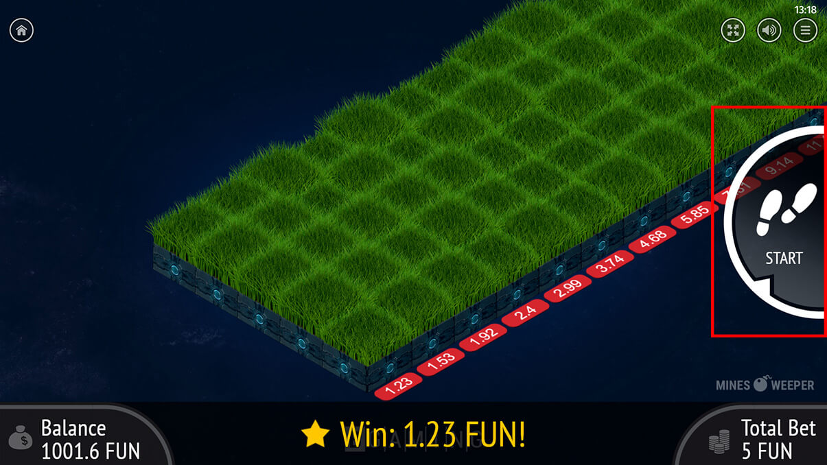 image de présentation départ du mini-jeux minesweeper