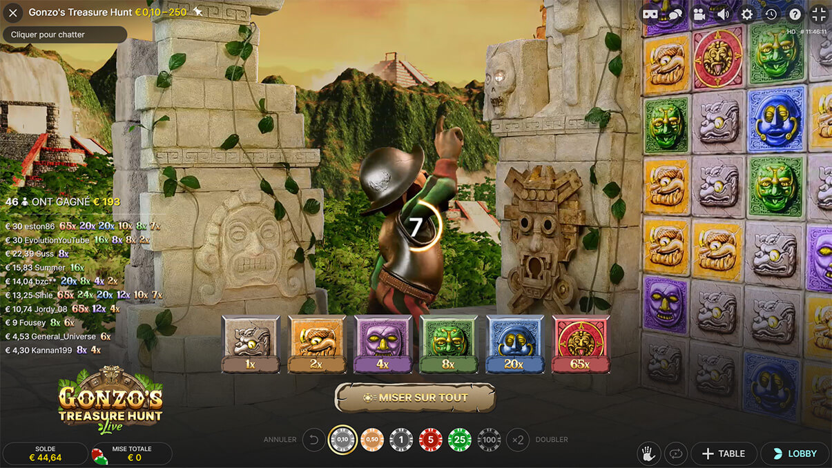 image de présentation pierres de jeu live Gonzo Treasure Hunt