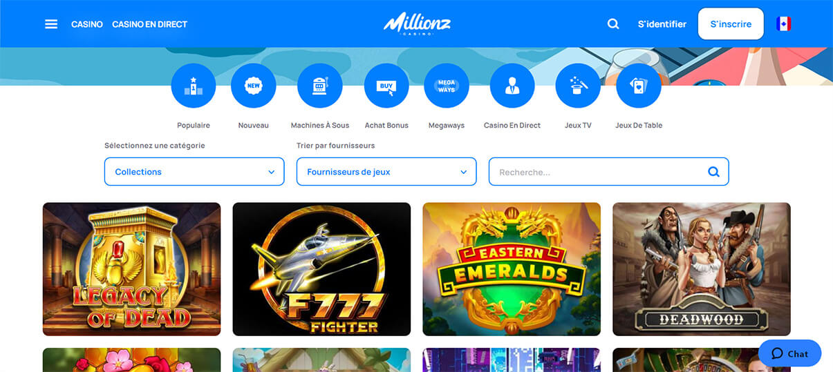 image de présentation jeux du casino Millionz