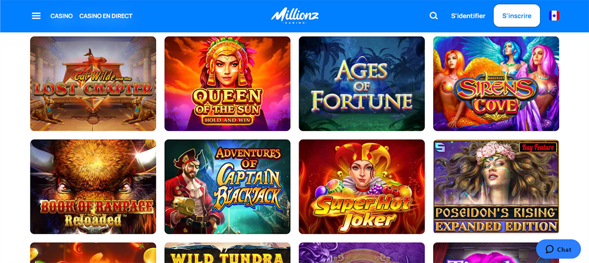 image de présentation machines à sous du casino Millionz