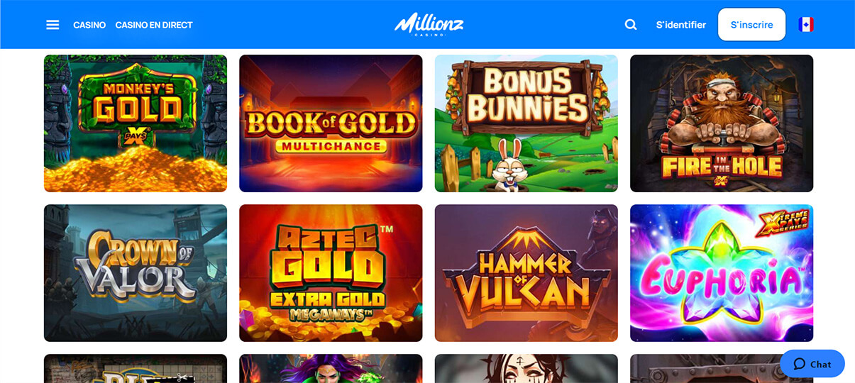 image de présentation achat bonus du casino Millionz
