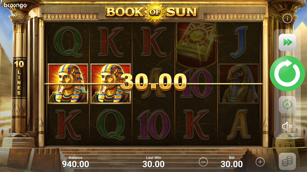 image de présentation fonctionnalités de la machine à sous Book of Sun
