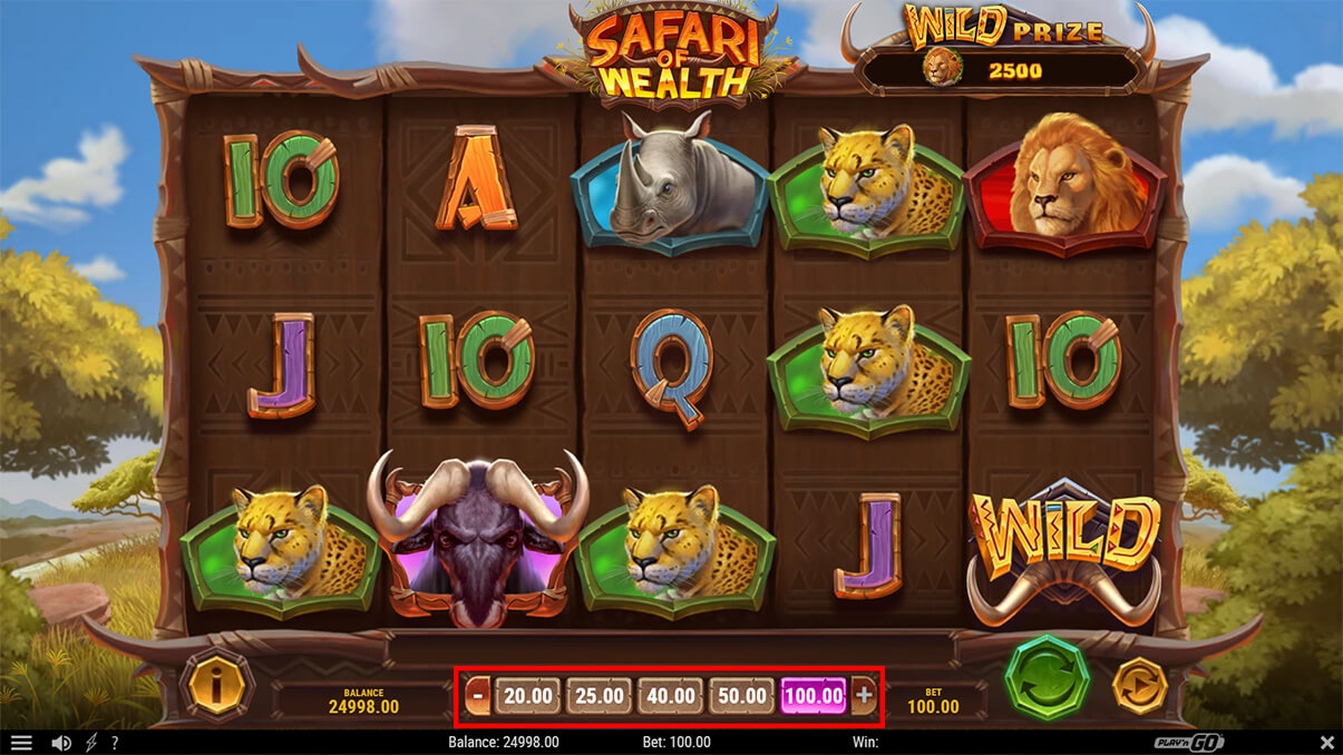 image de présentation mises de la machine à sous Safari of Wealth