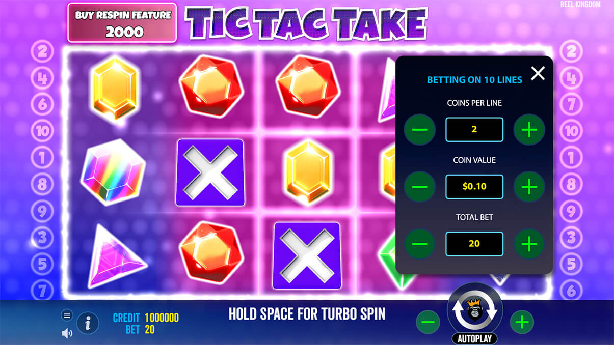 image de présentation mises de la machine à sous Tic Tac Take
