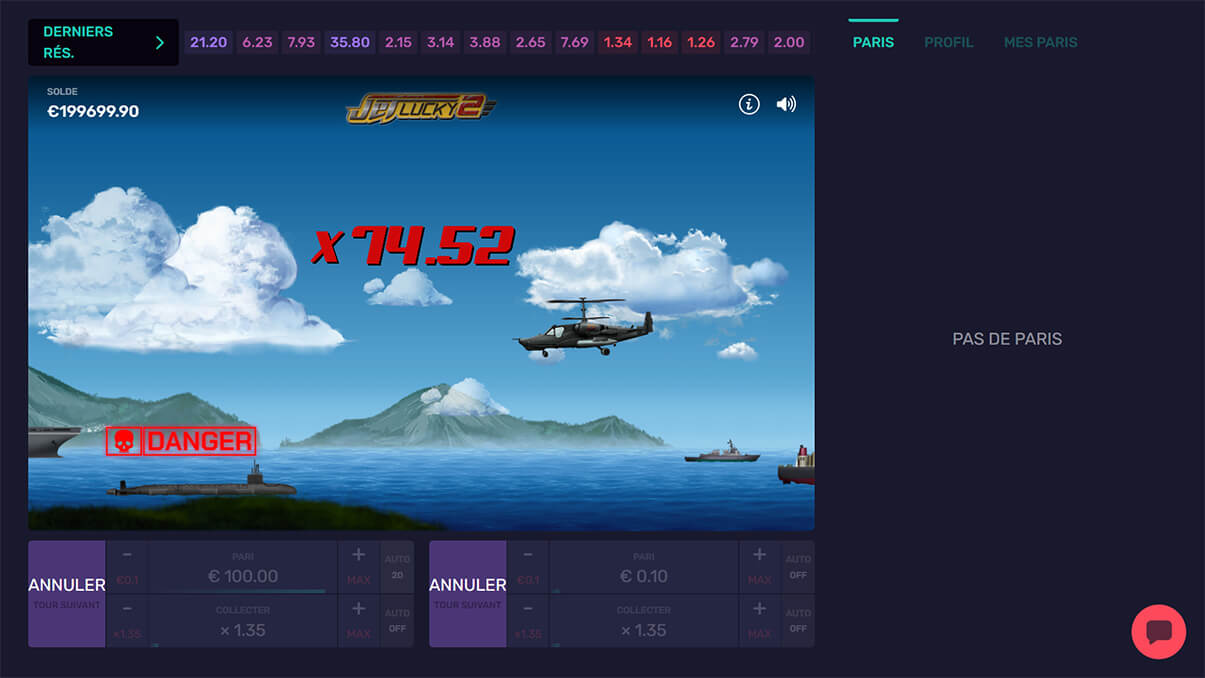 image de présentation danger du mini-jeu Jet Lucky 2