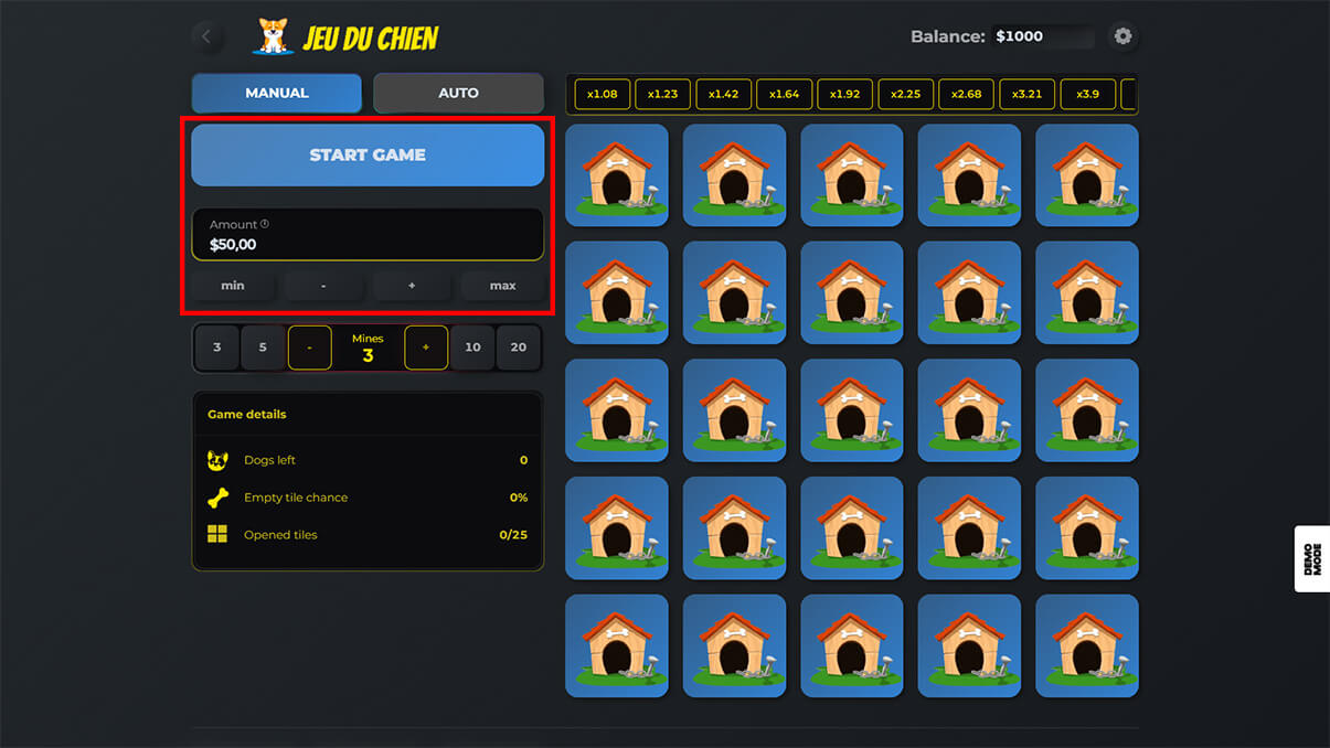 image de présentation mises du mini-jeu le jeu du chien Casinozer