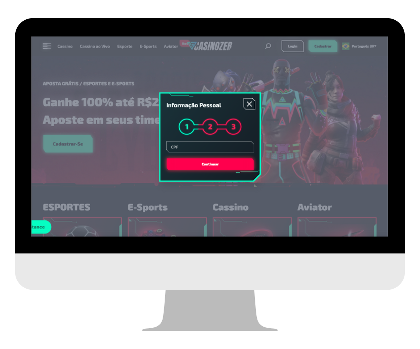 Como se registrar na Casinozer ?