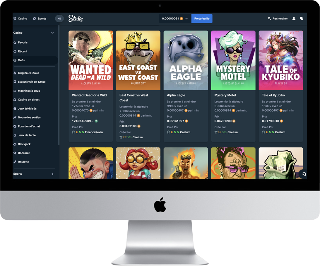 Defis sur le casino Stake