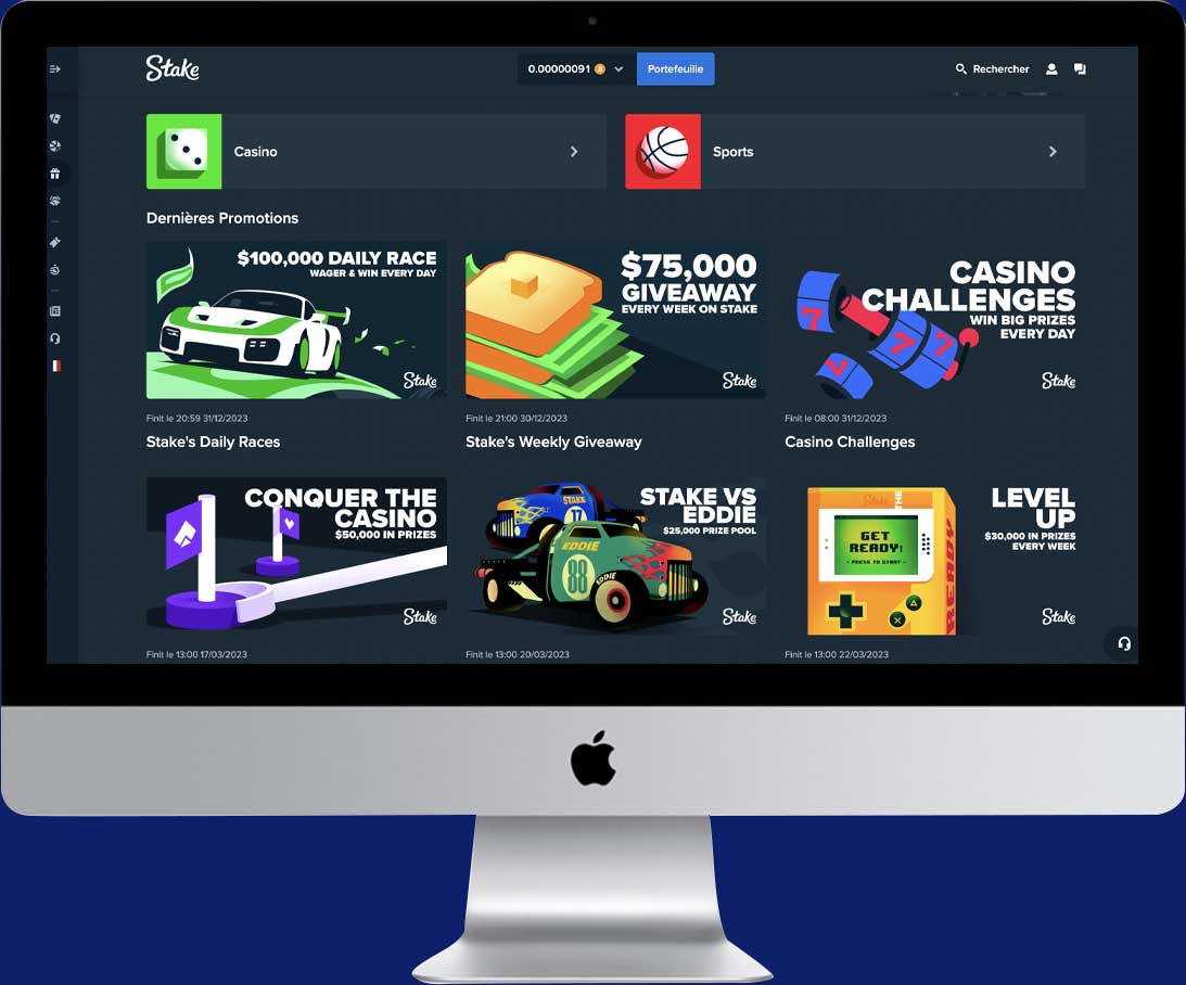capture d'écran Stake Casino