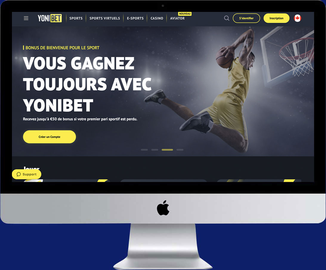 capture d'écran Yonibet