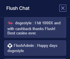 Capture d'ecran chat Flush Casino