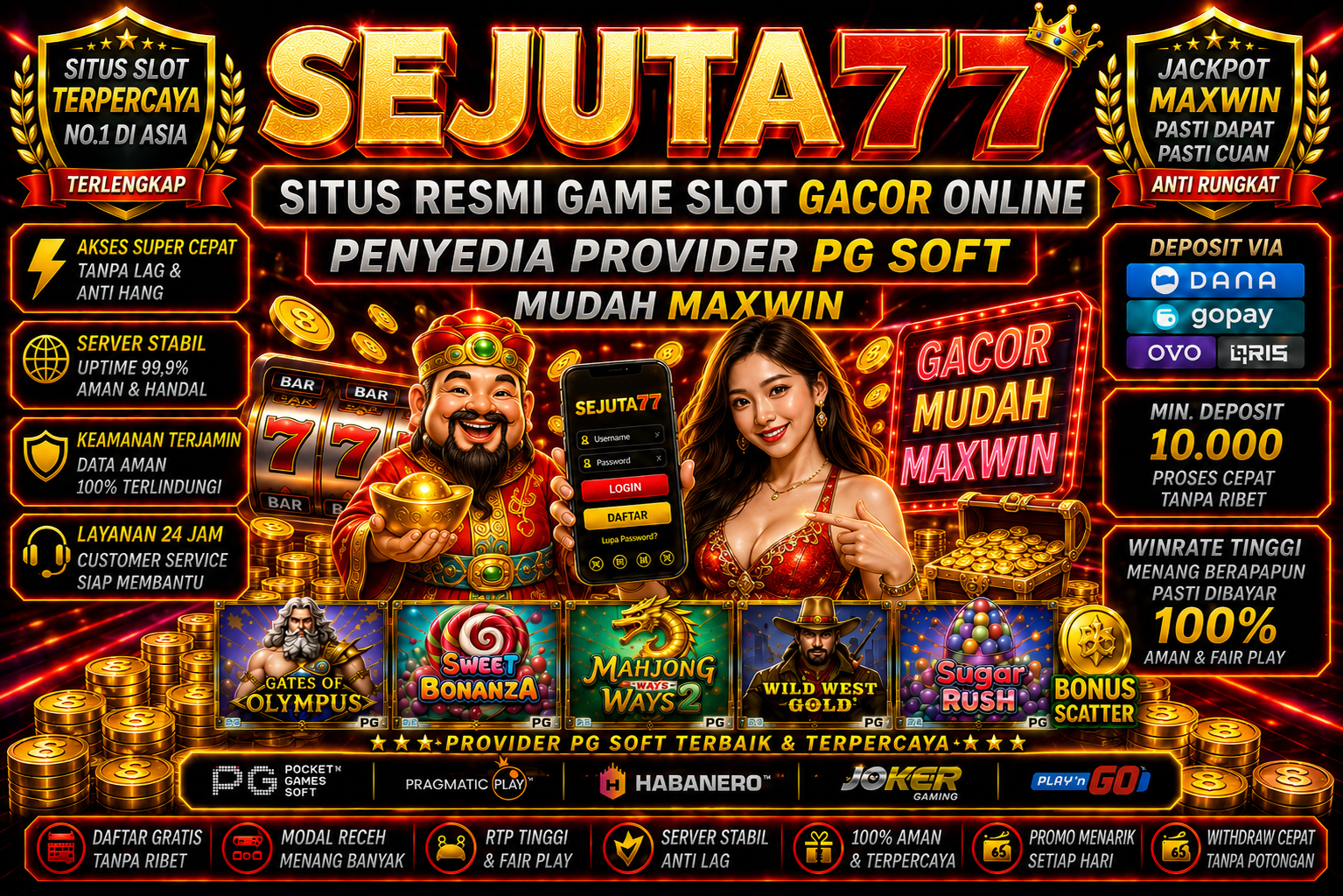 SEJUTA77 ~ Situs Resmi Game Slot Gacor Online Penyedia Provider Pg Soft Mudah Maxwin