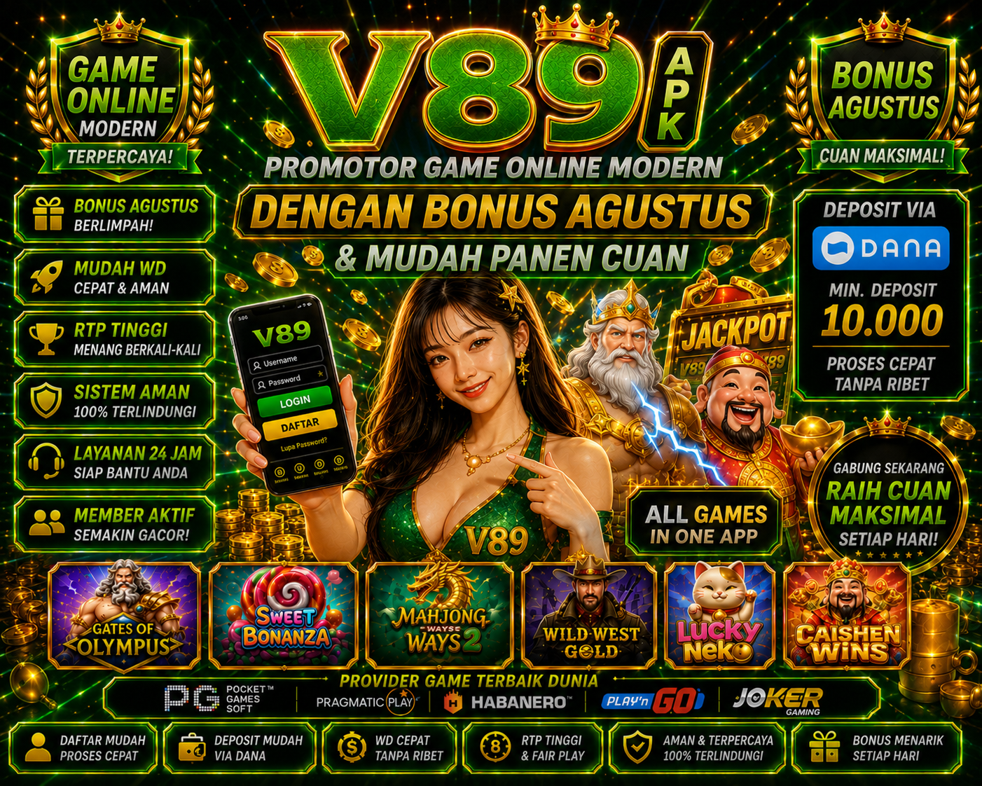 V89 APK | Promotor Game Online Modern Dengan Bonus Agustus & Mudah Panen Cuan