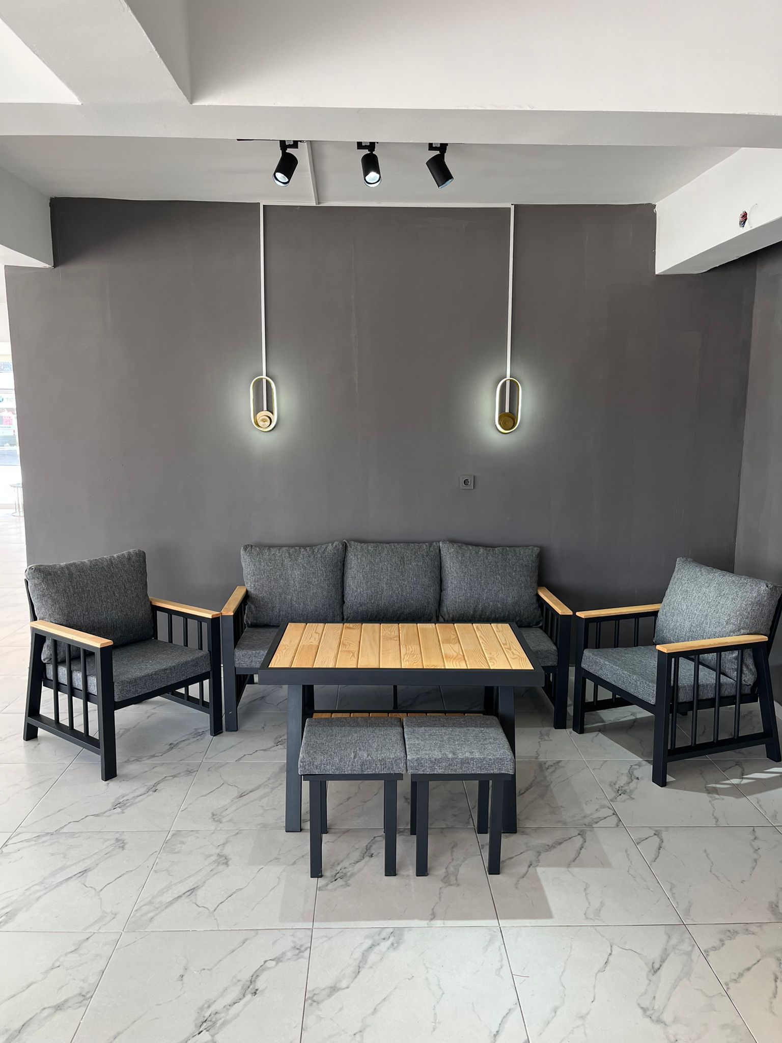 Metal Kasa Bahçe ve Balkon Oturma Grubu