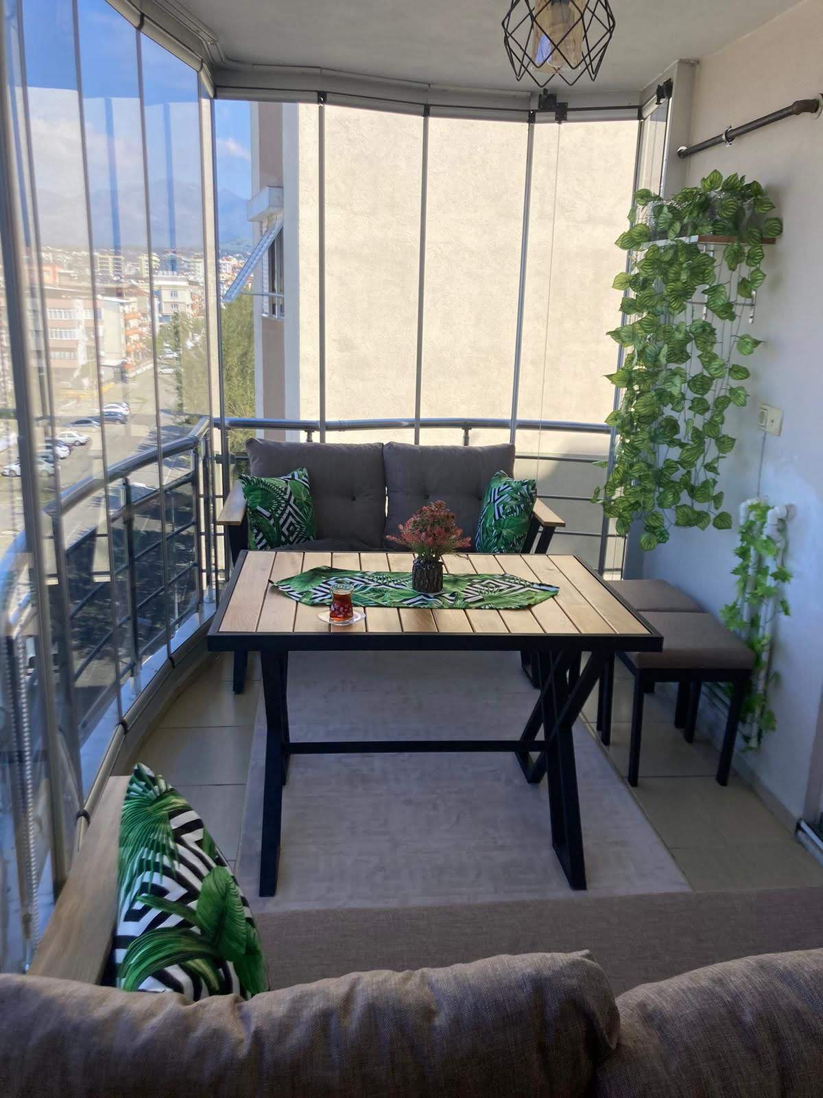 Metal Kasa Bahçe ve Balkon Oturma Grubu