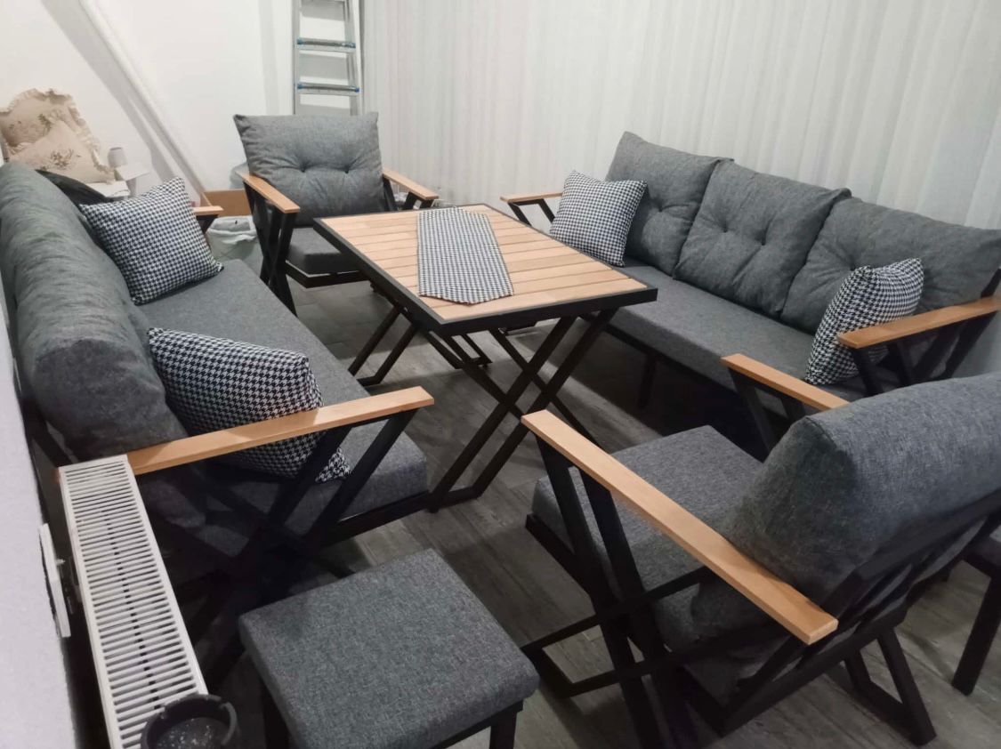 Metal Kasa Bahçe ve Balkon Oturma Grubu
