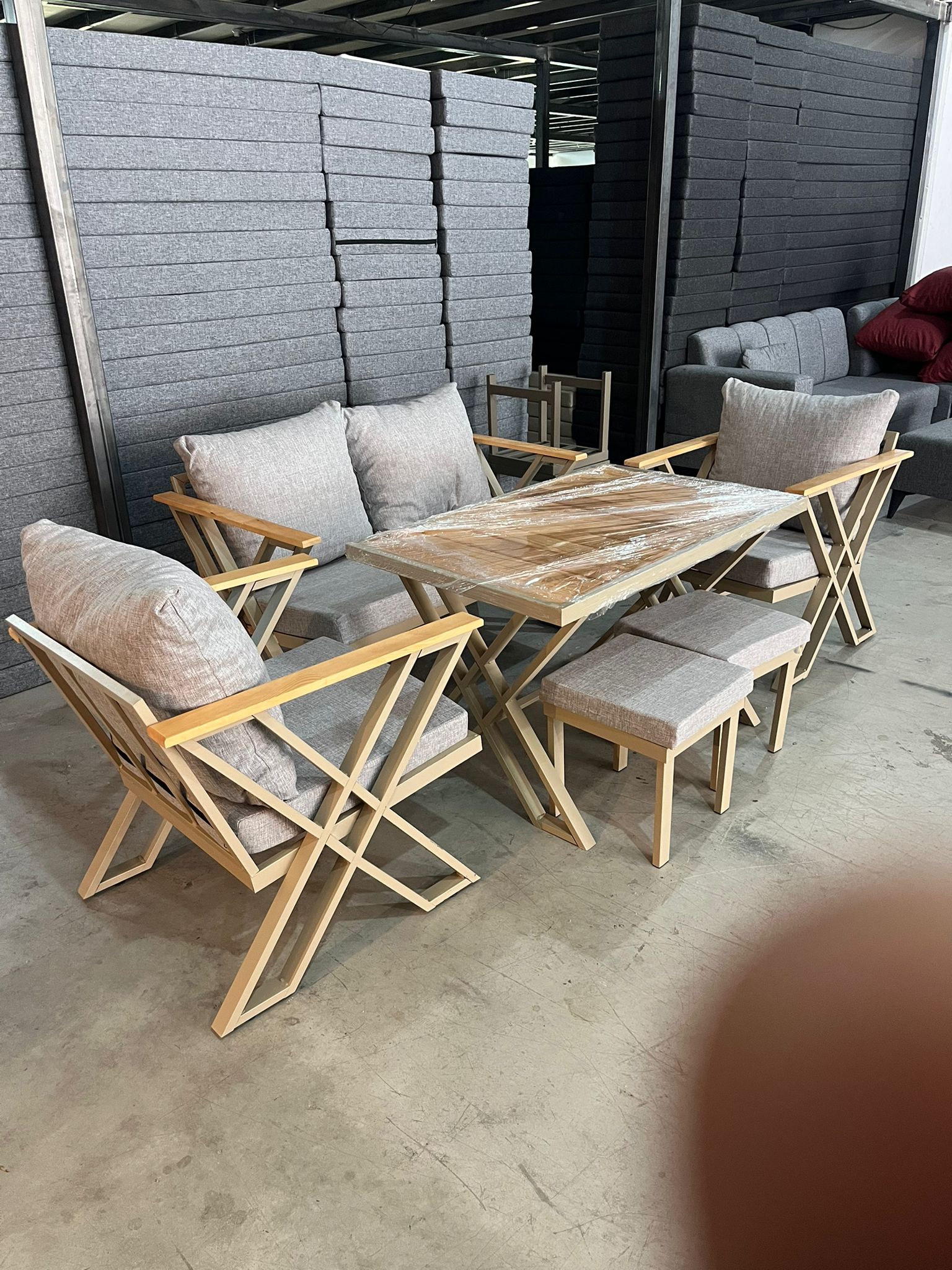 Metal Kasa Bahçe ve Balkon Oturma Grubu