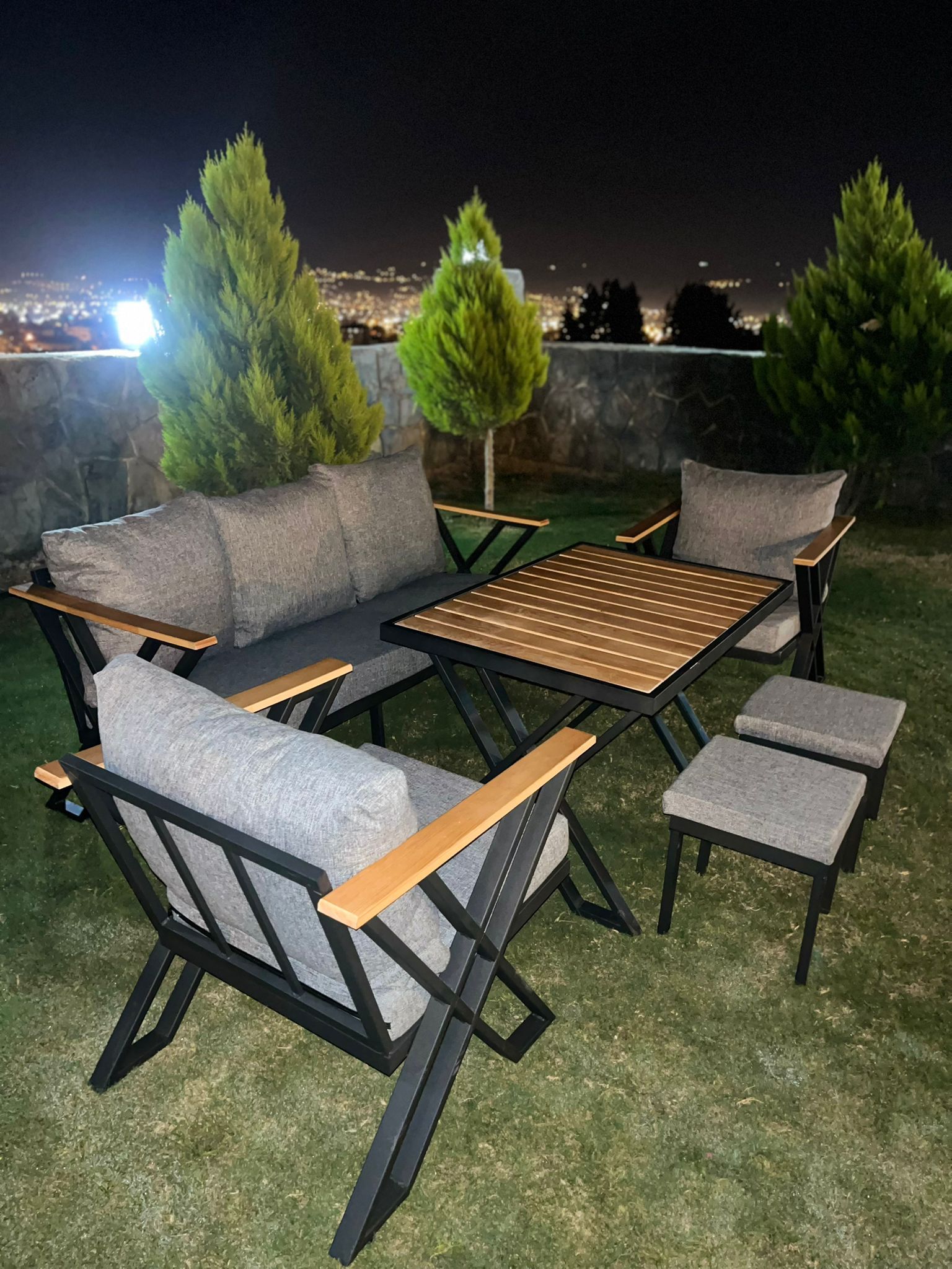 Metal Kasa Bahçe ve Balkon Oturma Grubu