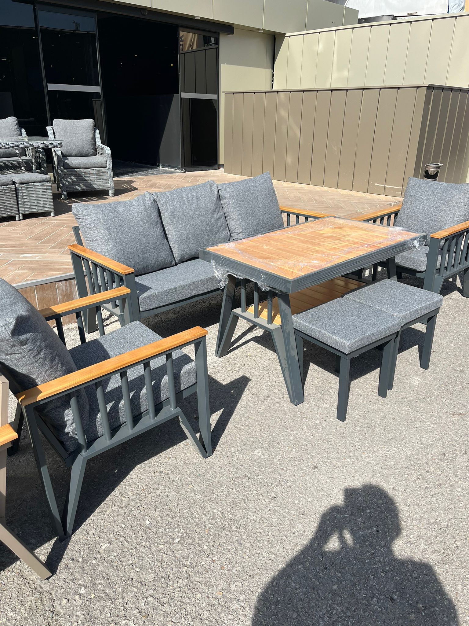 Metal Kasa Bahçe ve Balkon Oturma Grubu