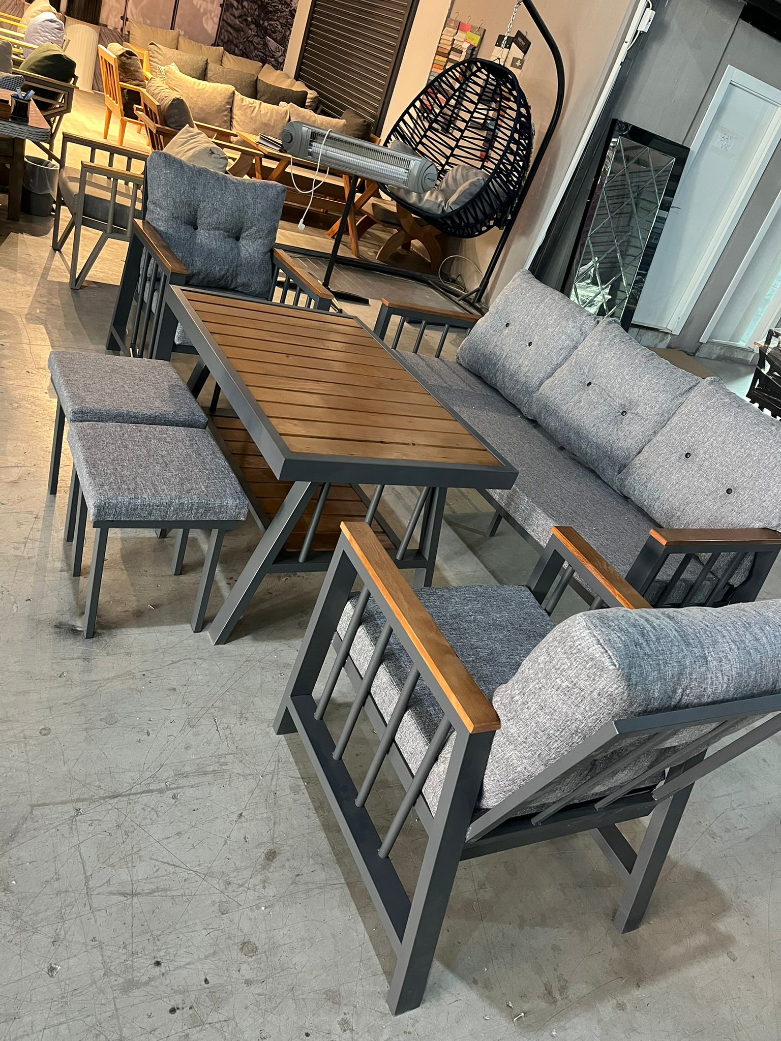 Metal Kasa Bahçe ve Balkon Oturma Grubu