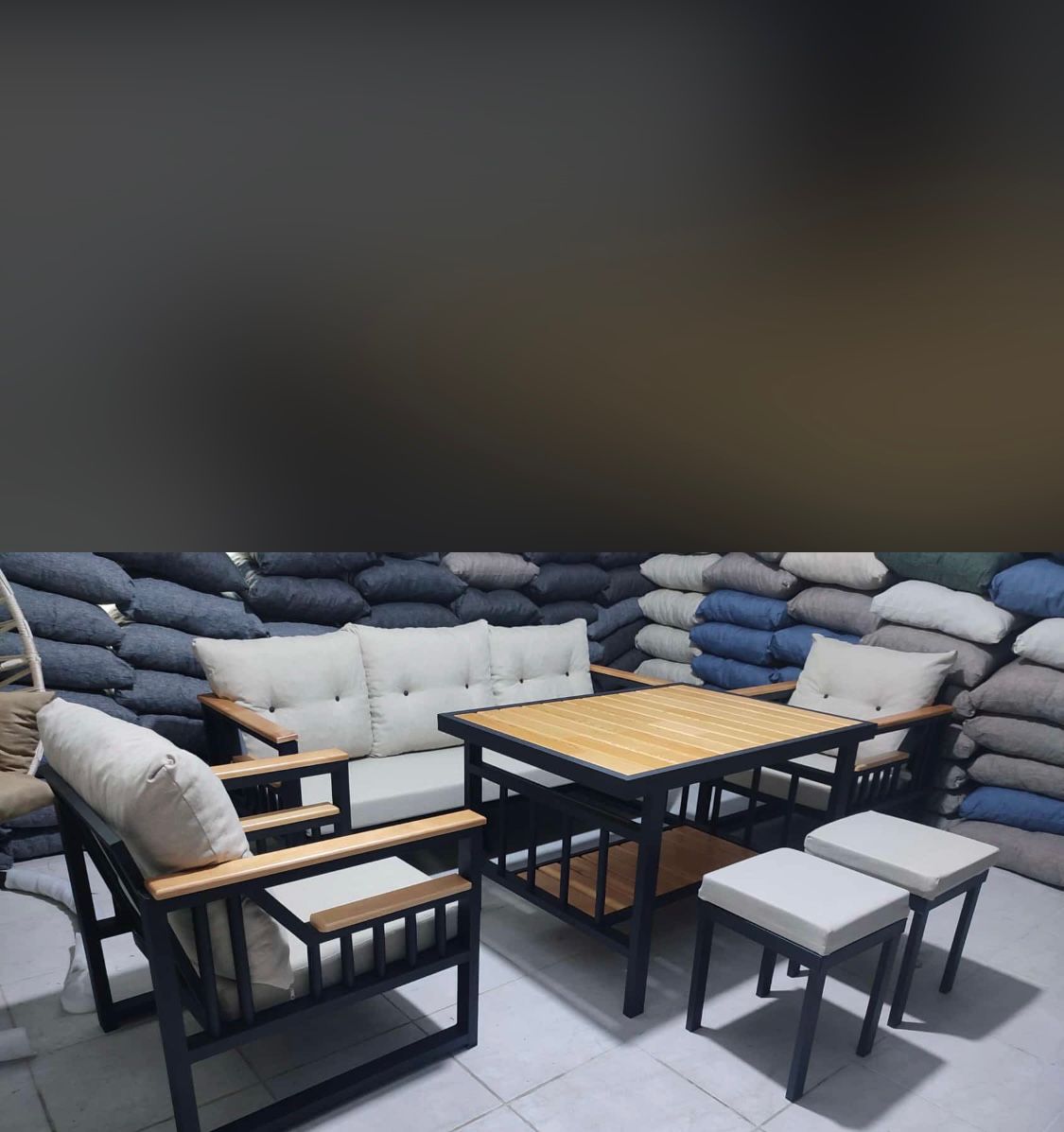 Metal Kasa Raflı Model Bahçe & Balkon Takımları