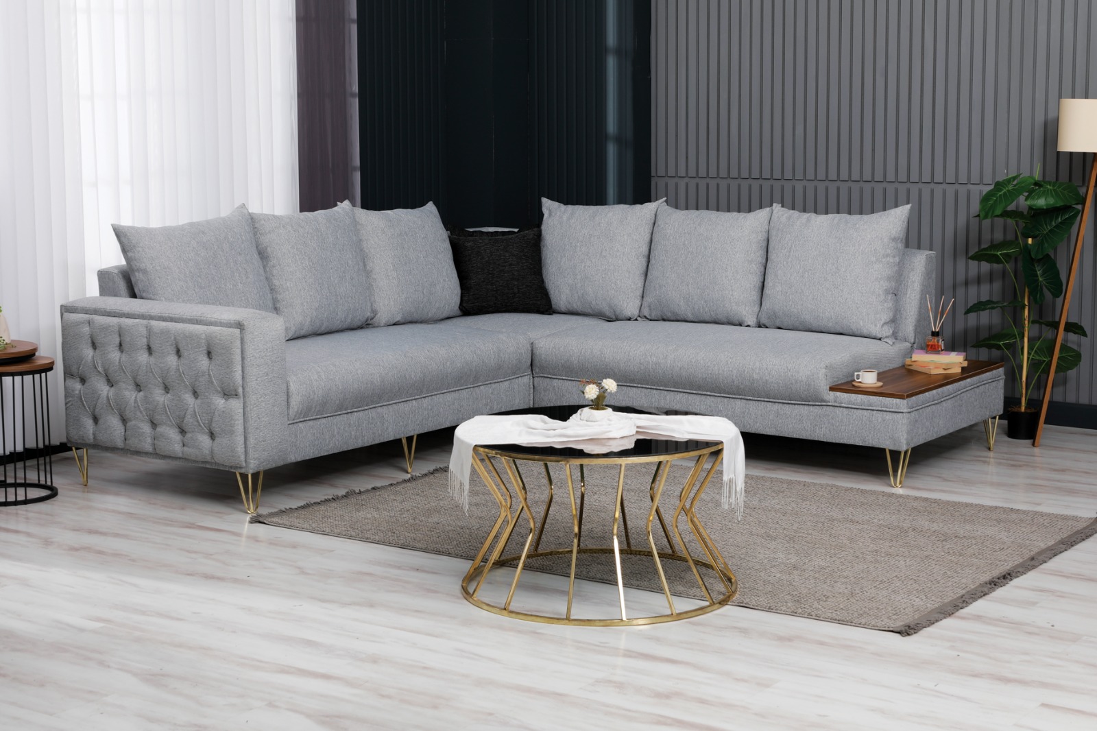 Raflı Modern Köşe Takımı