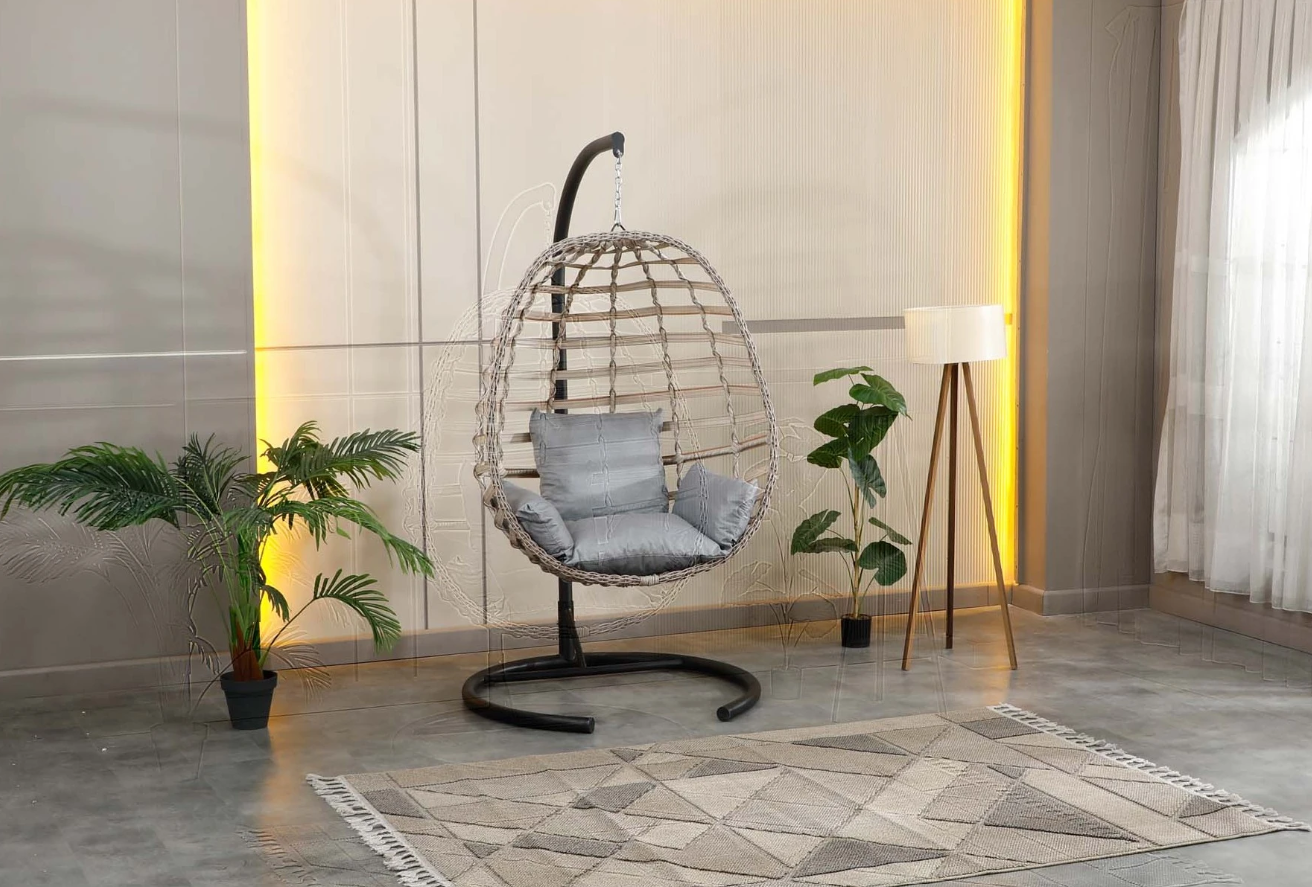 Tek Kişilik Rattan Salıncak