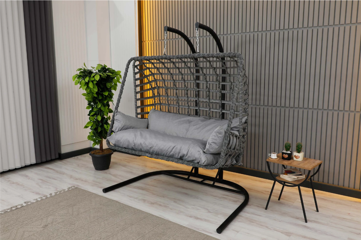 Çift Kişilik Rattan Salıncak