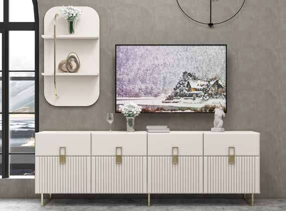 Hazal Modern %100 MDF Yemek Odası Takımı - Beyaz / İnce Dikişli