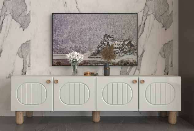 Rana Modern %100 MDF Yemek Odası Takımı - Ahşap & Beyaz