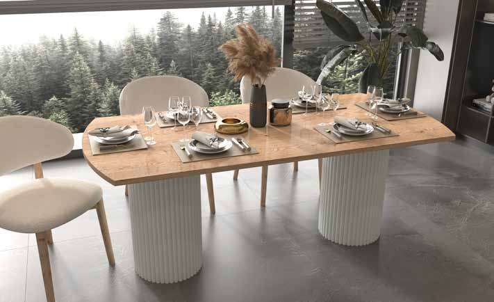Rana Modern %100 MDF Yemek Odası Takımı - Ahşap & Beyaz