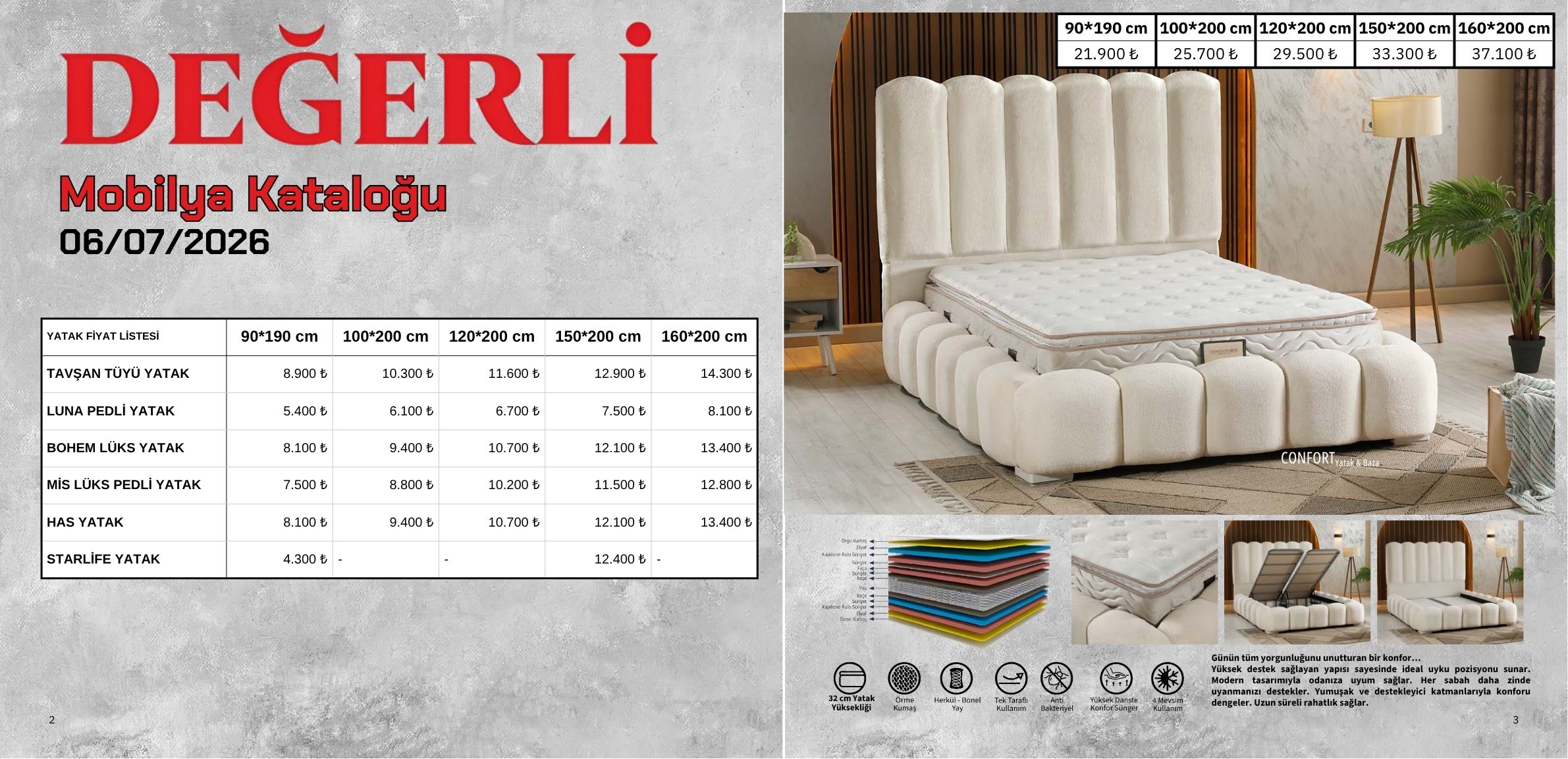 Modern ve Şık Baza & Yatak Takımları