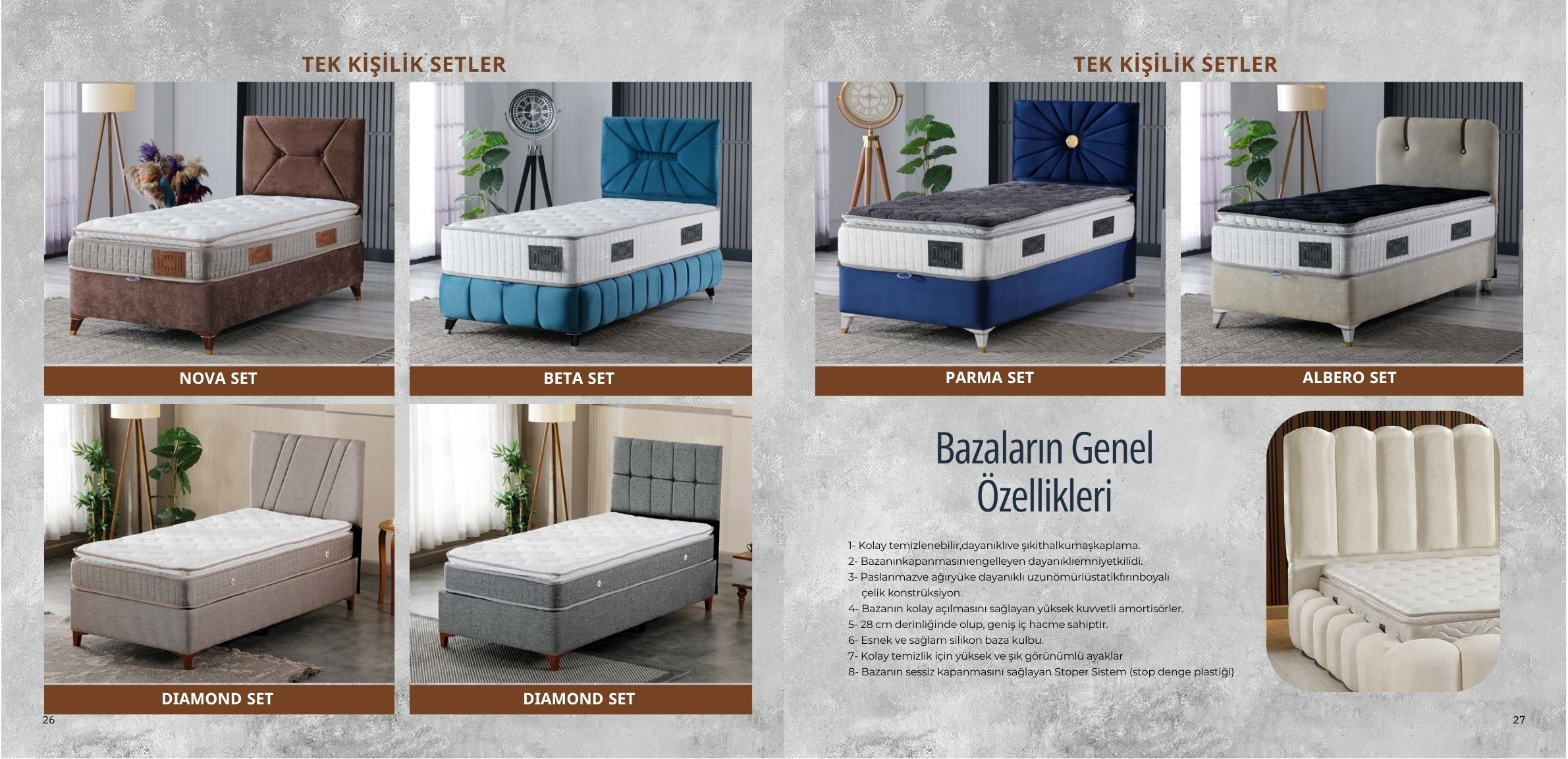 Modern ve Şık Baza & Yatak Takımları