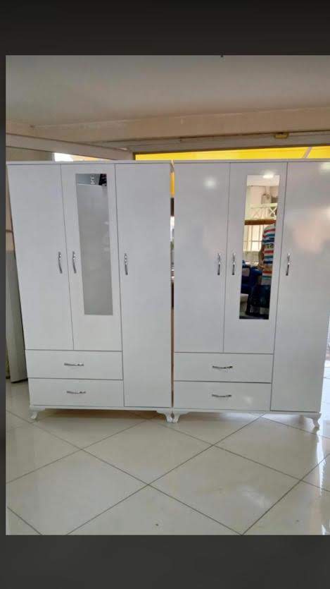 Modern Raflı ve Askılıklı Gardırop - Beyaz ve Meşe Seçenekleriyle
