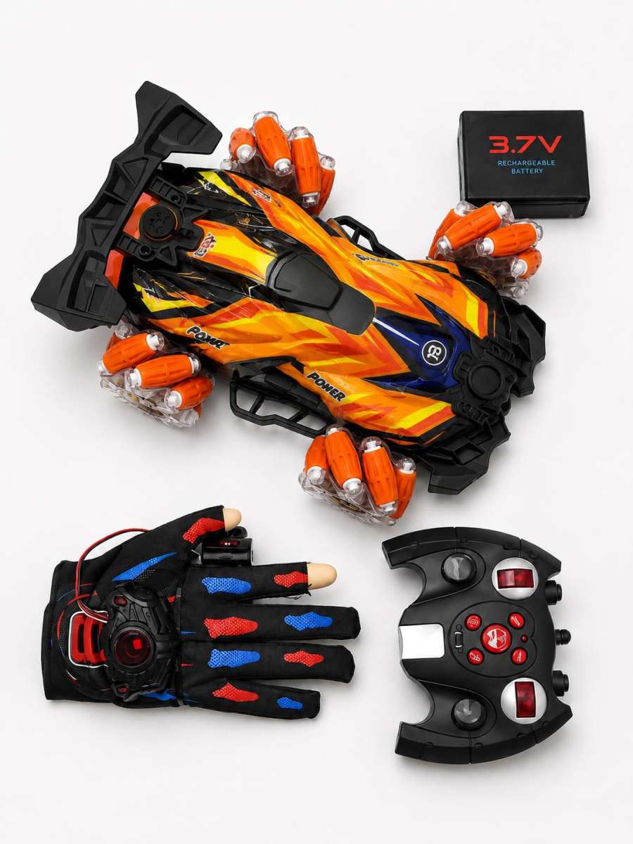 REMOTE CONTROL STUNT CAR WITH D — Orange