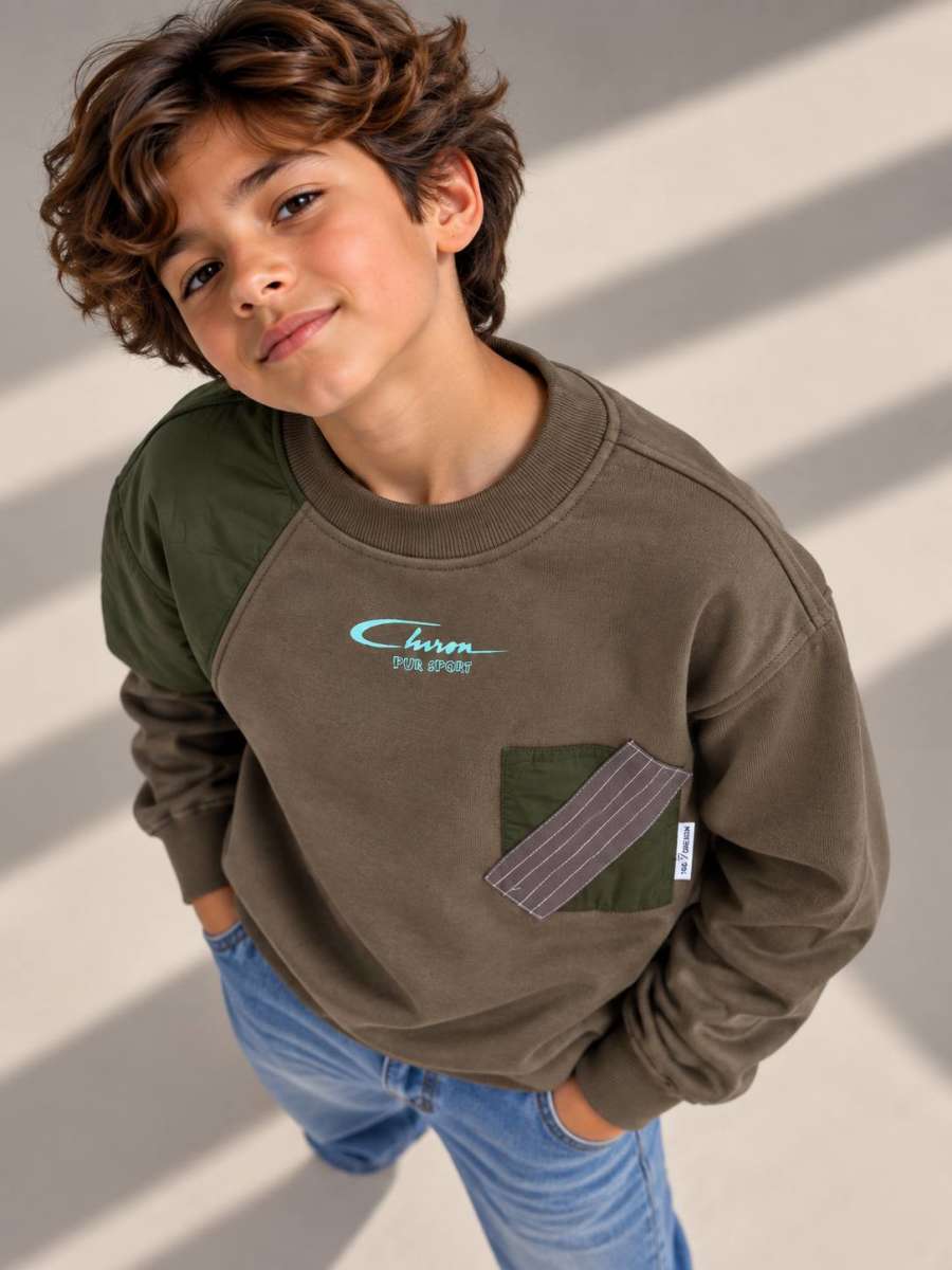 KIDS HOODIE — OLIVE BROWN