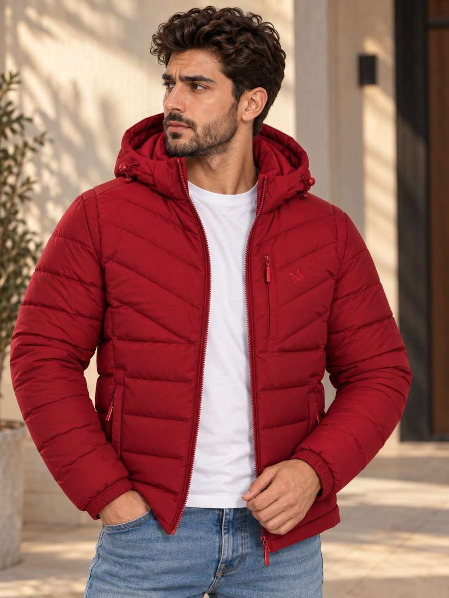 PUFFER & VEST JACKET — BORDO