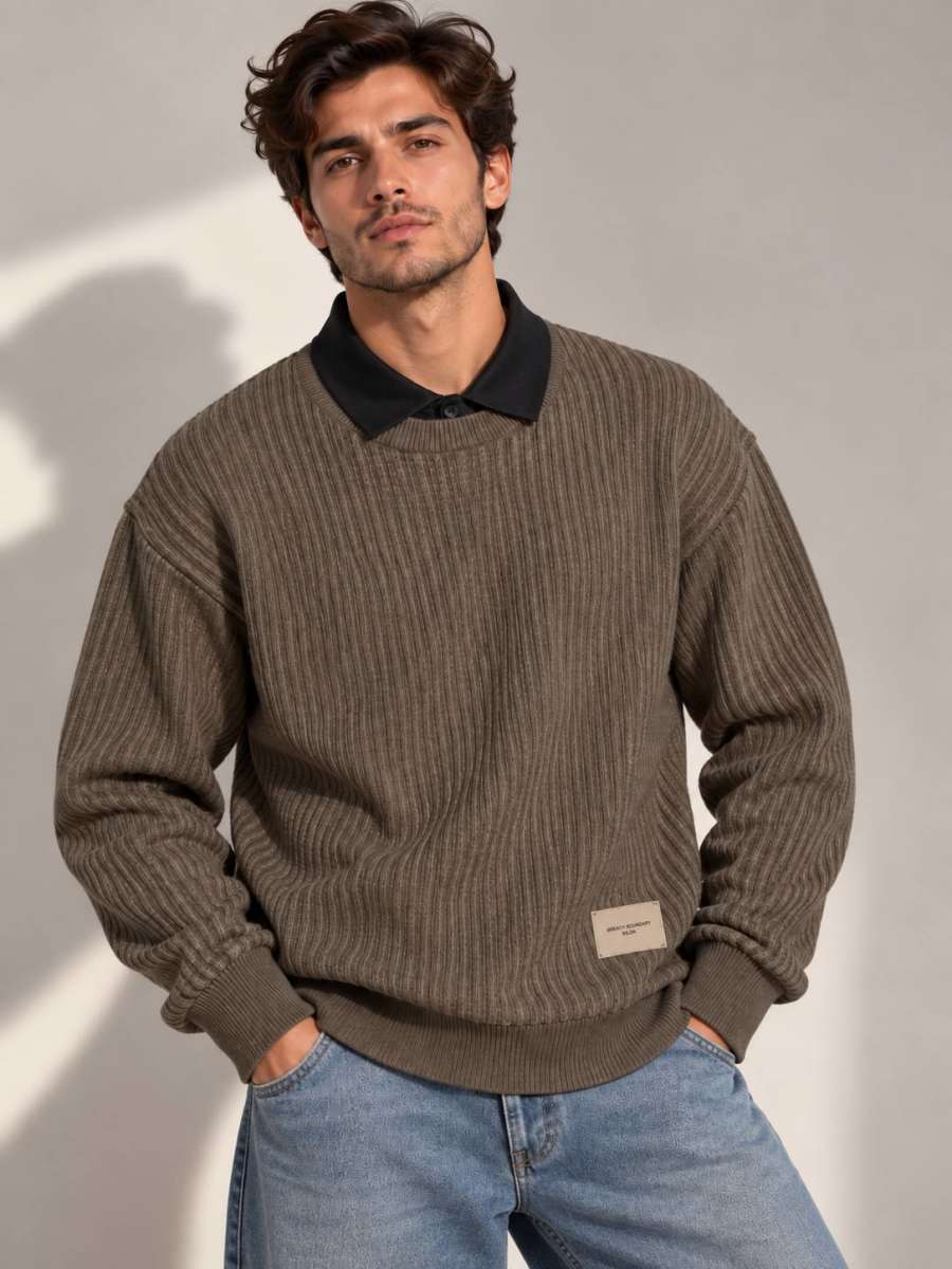 WOOL SWEATER — Dark Brown