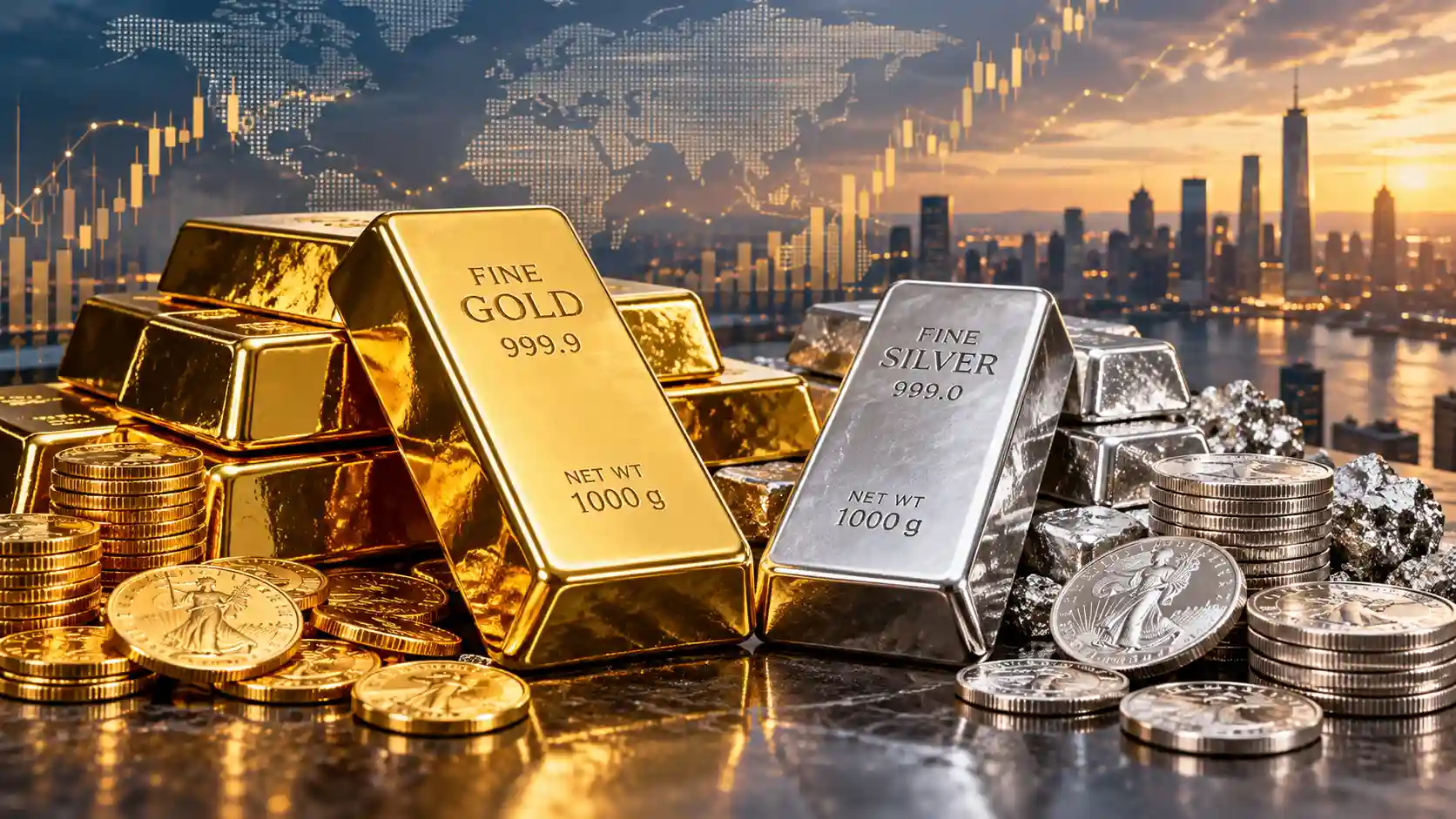 Global gold and silver representing long-term value in a changing world