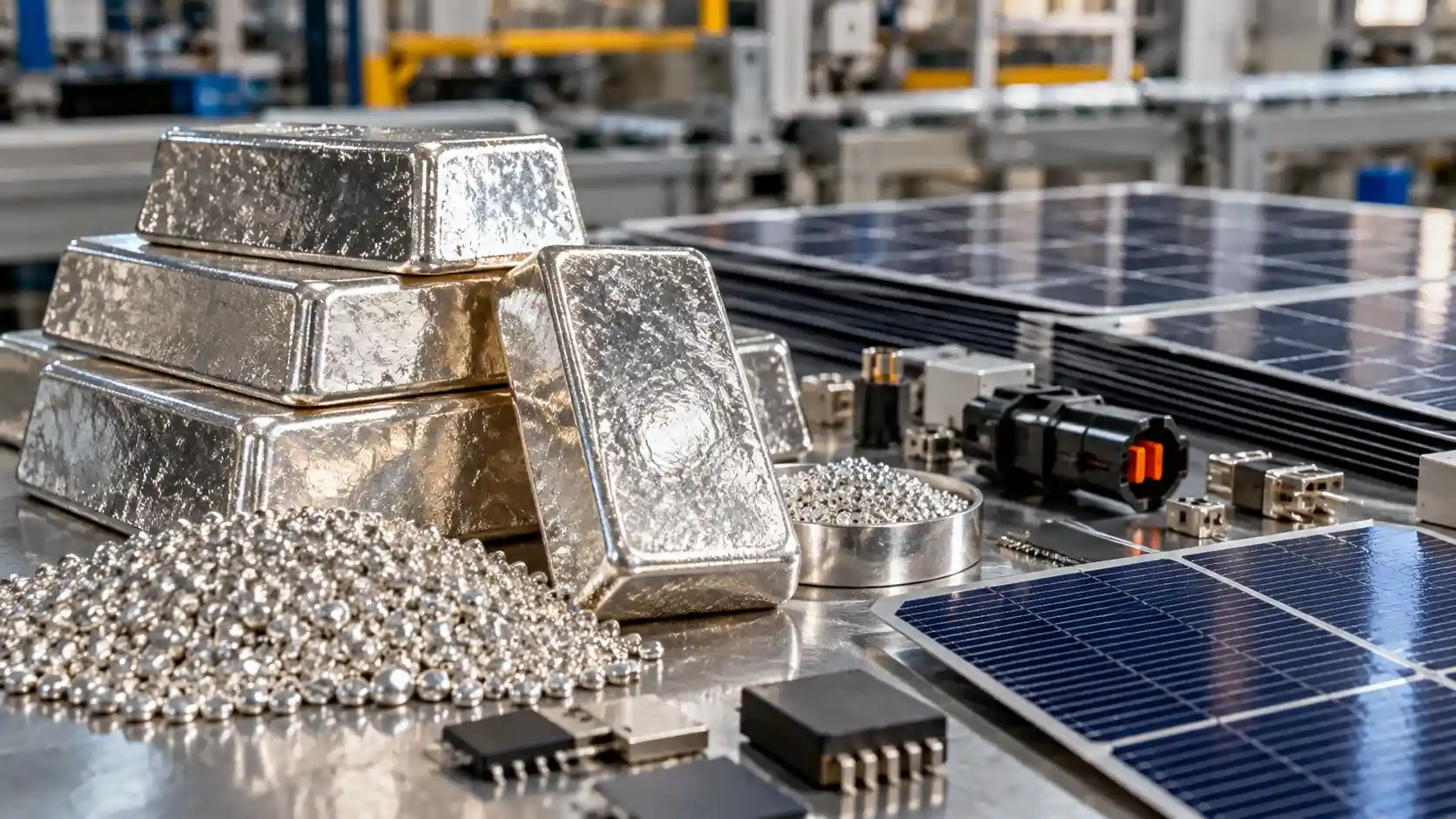 Silver industrial demand connected to the global economy and technology