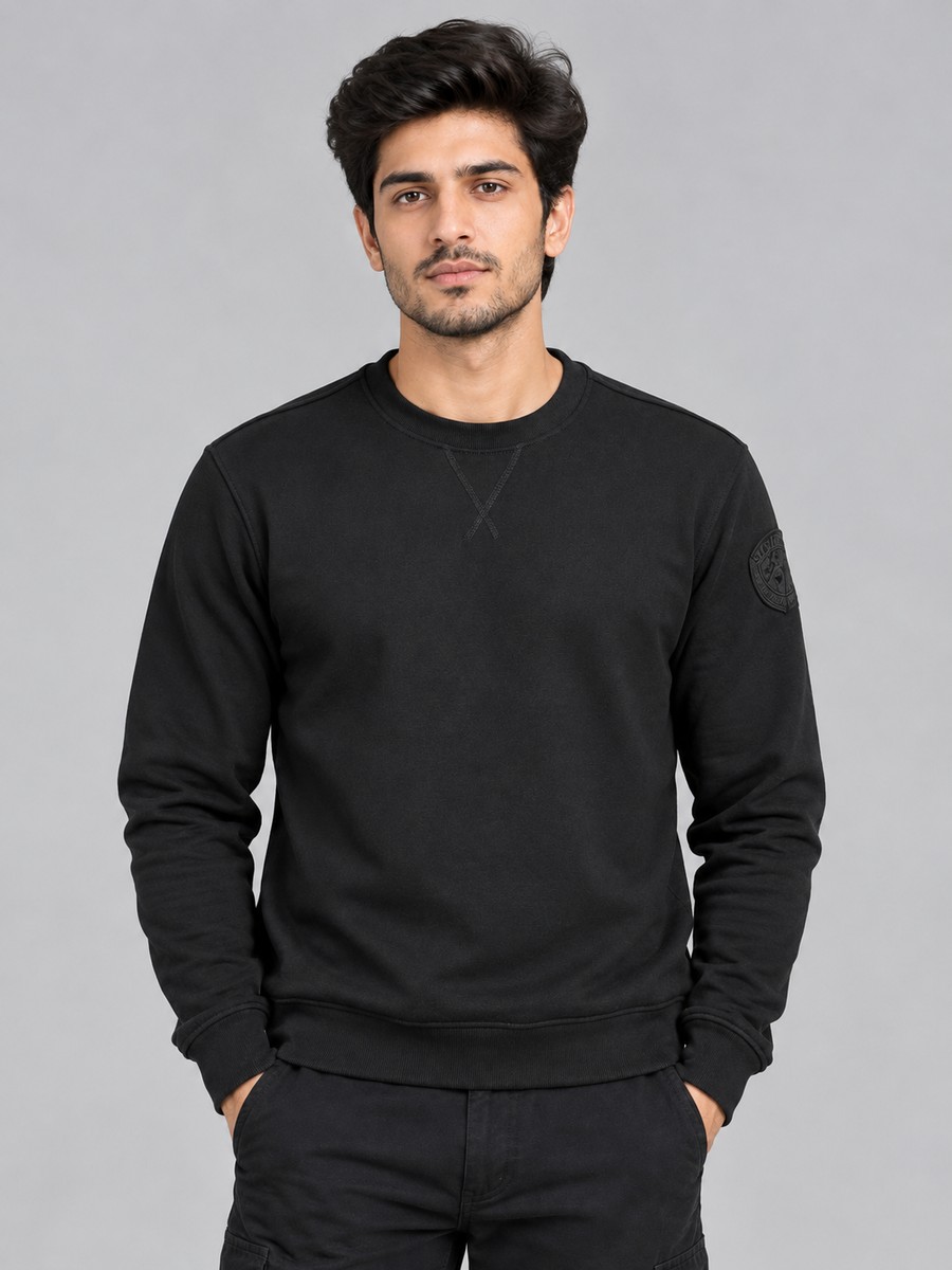 Men’s Black Premium Crew Neck Sweatshirt